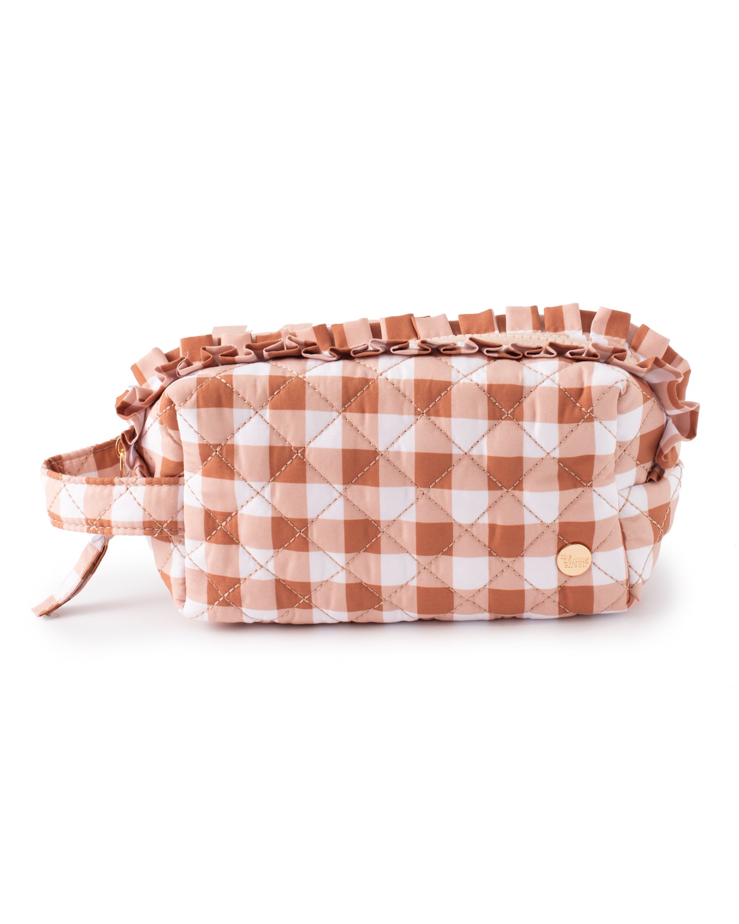 Maple Gingham Quilted Cosmetic Pouch