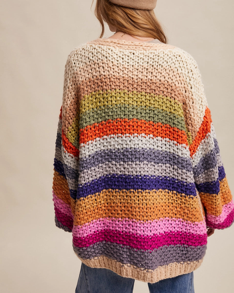 Hand Crochet Rainbow Cardigan