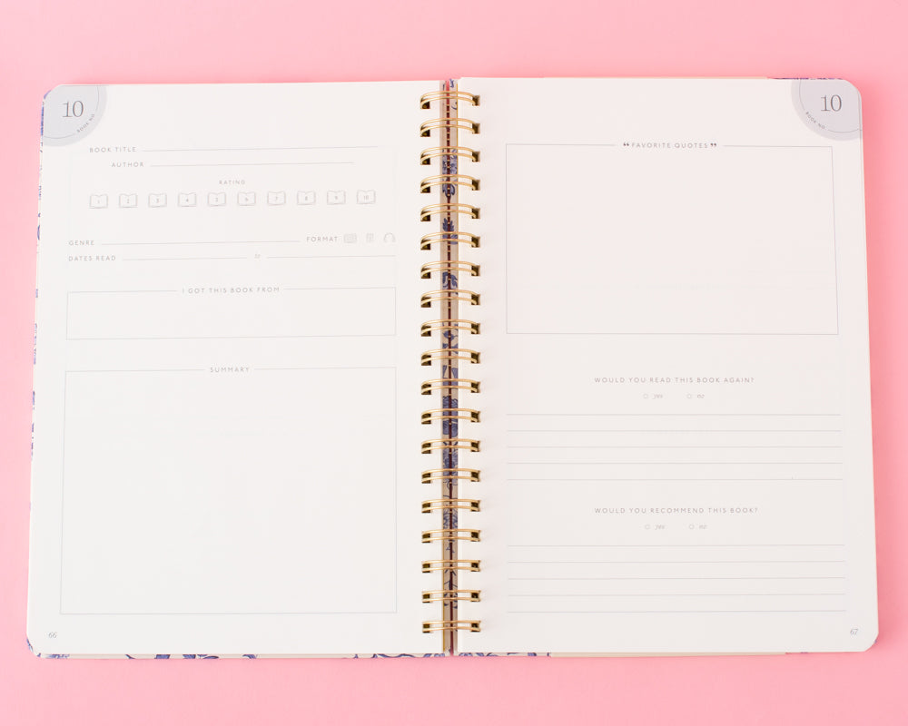 Toile Hardcover Reading Journal
