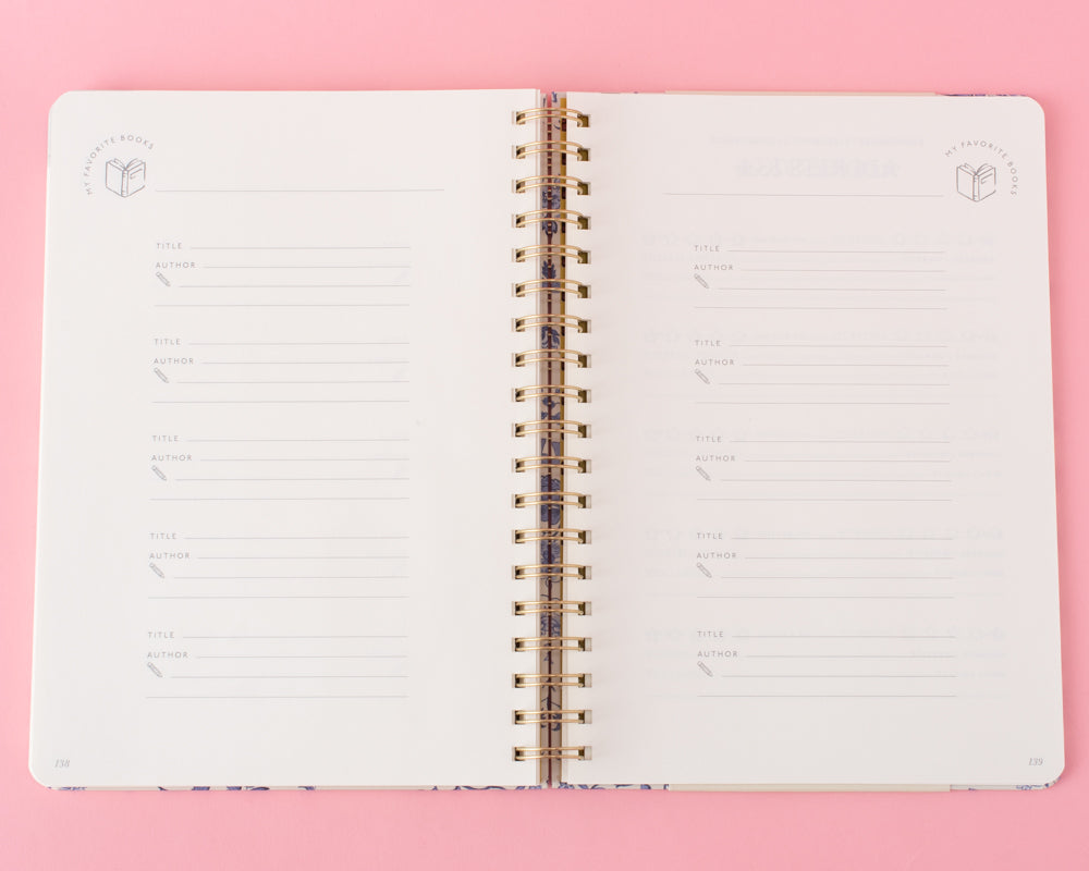 Toile Hardcover Reading Journal