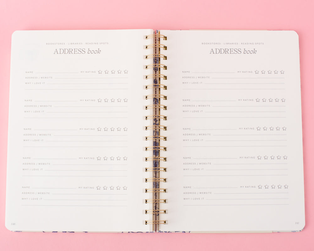 Toile Hardcover Reading Journal