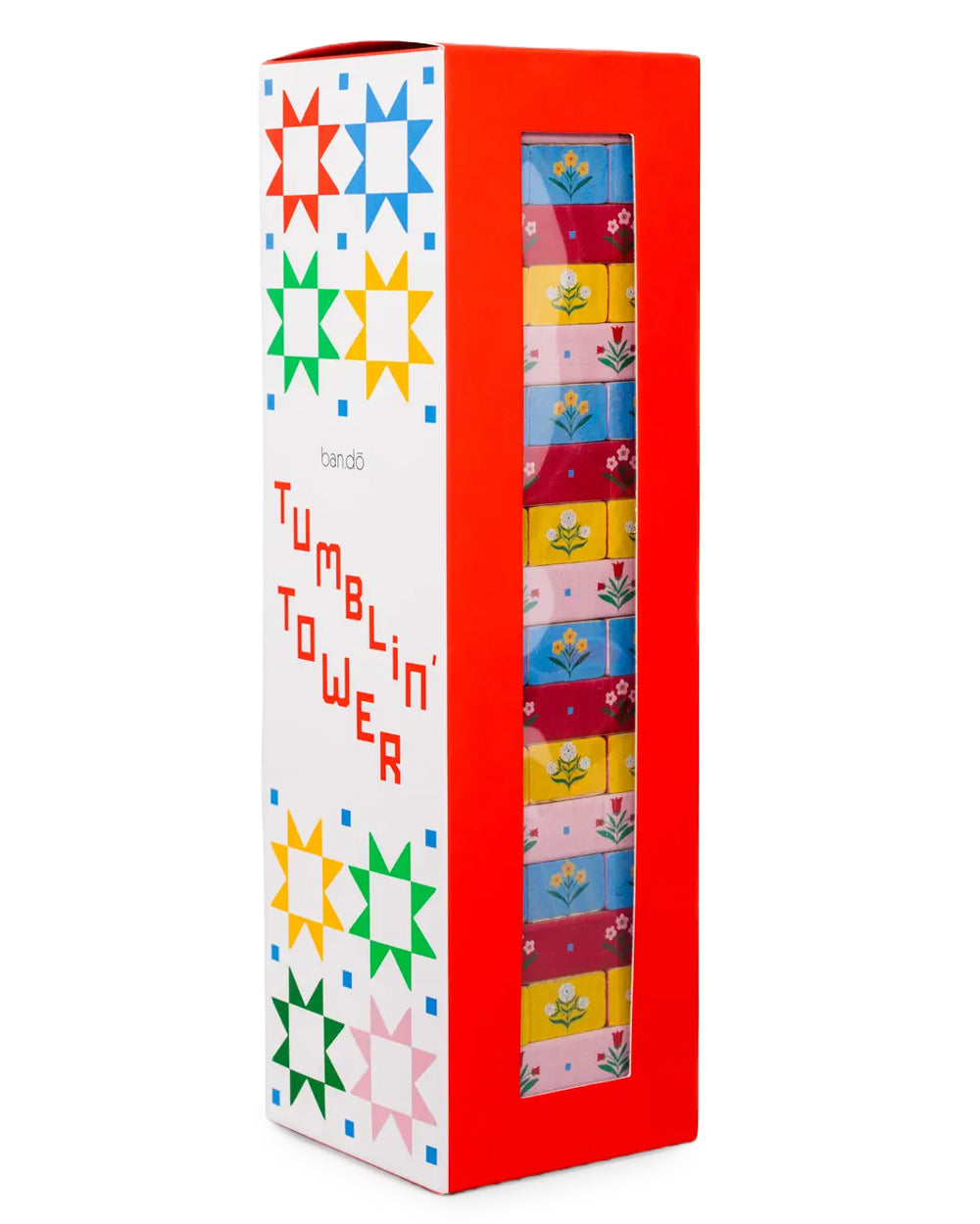 Folky Flower Tumbling Tower Game