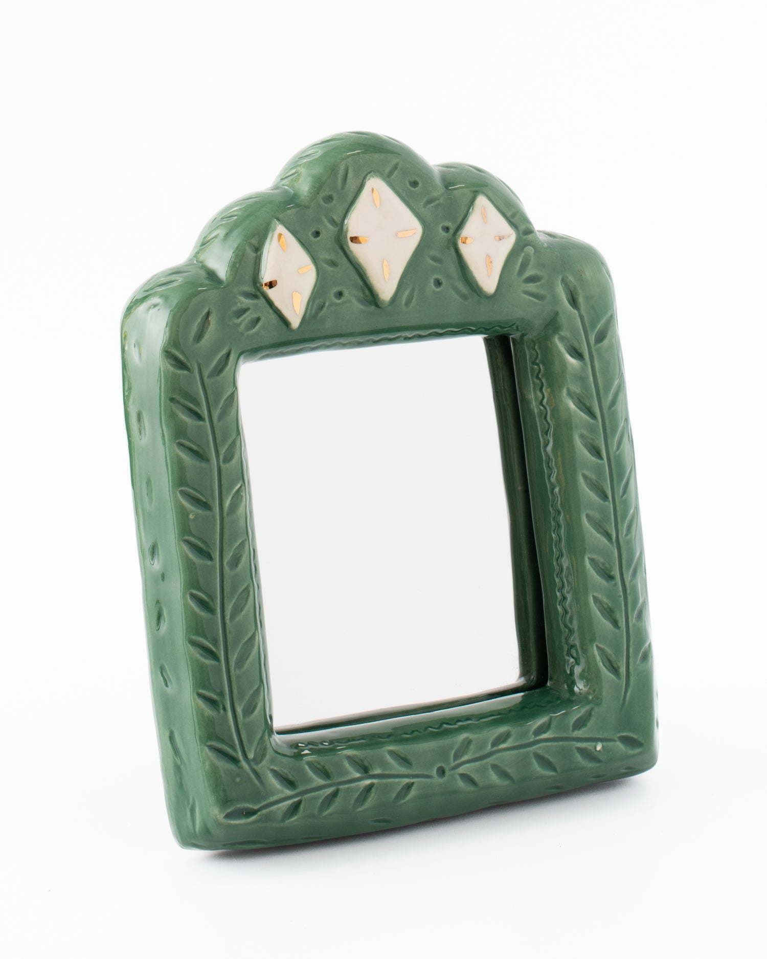 Leafy Stoneware Mirror