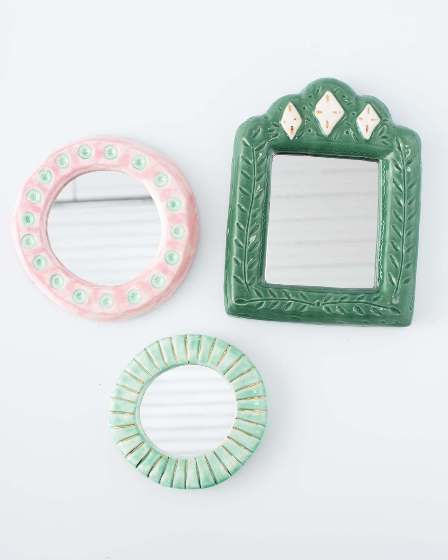 Leafy Stoneware Mirror