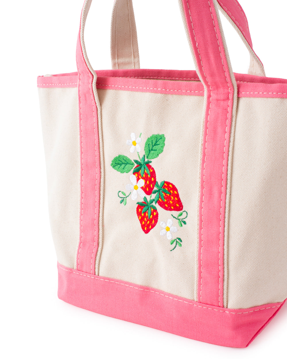 Strawberry Vine Embroidered Tote Bag
