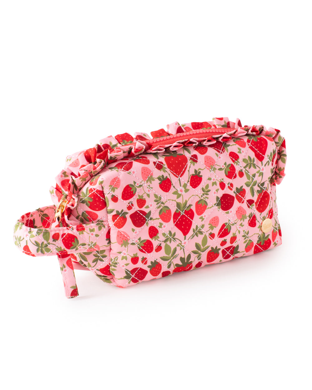 Strawberry Fields Quilted Cosmetic Pouch