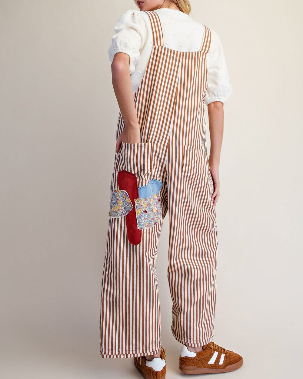 Lorelai Patch Striped Overalls
