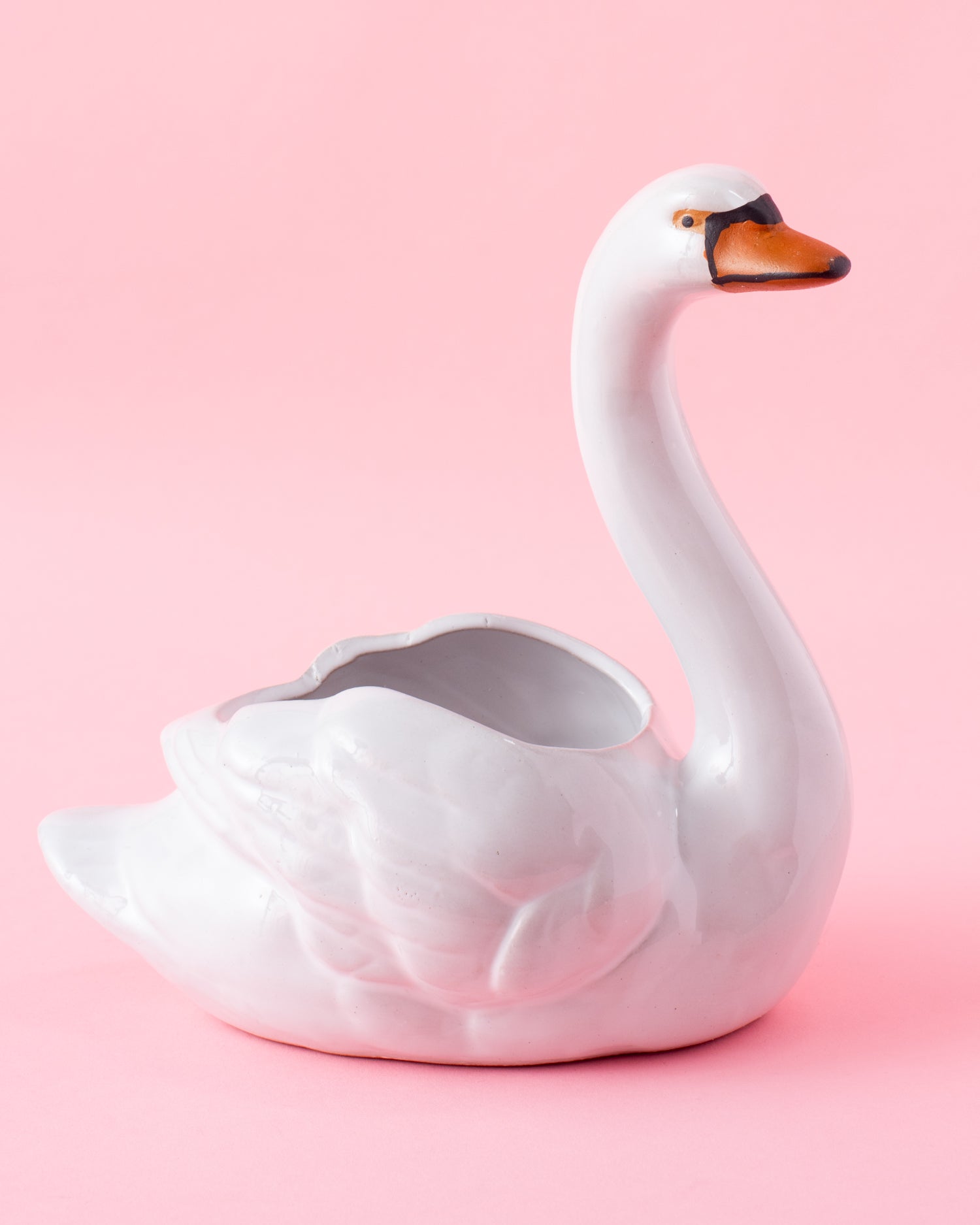 Stoneware Swan Planter