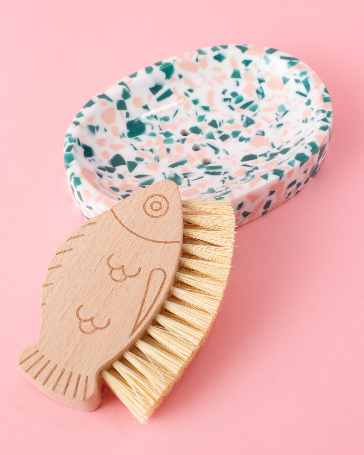 Wooden Fish Scrub Brush