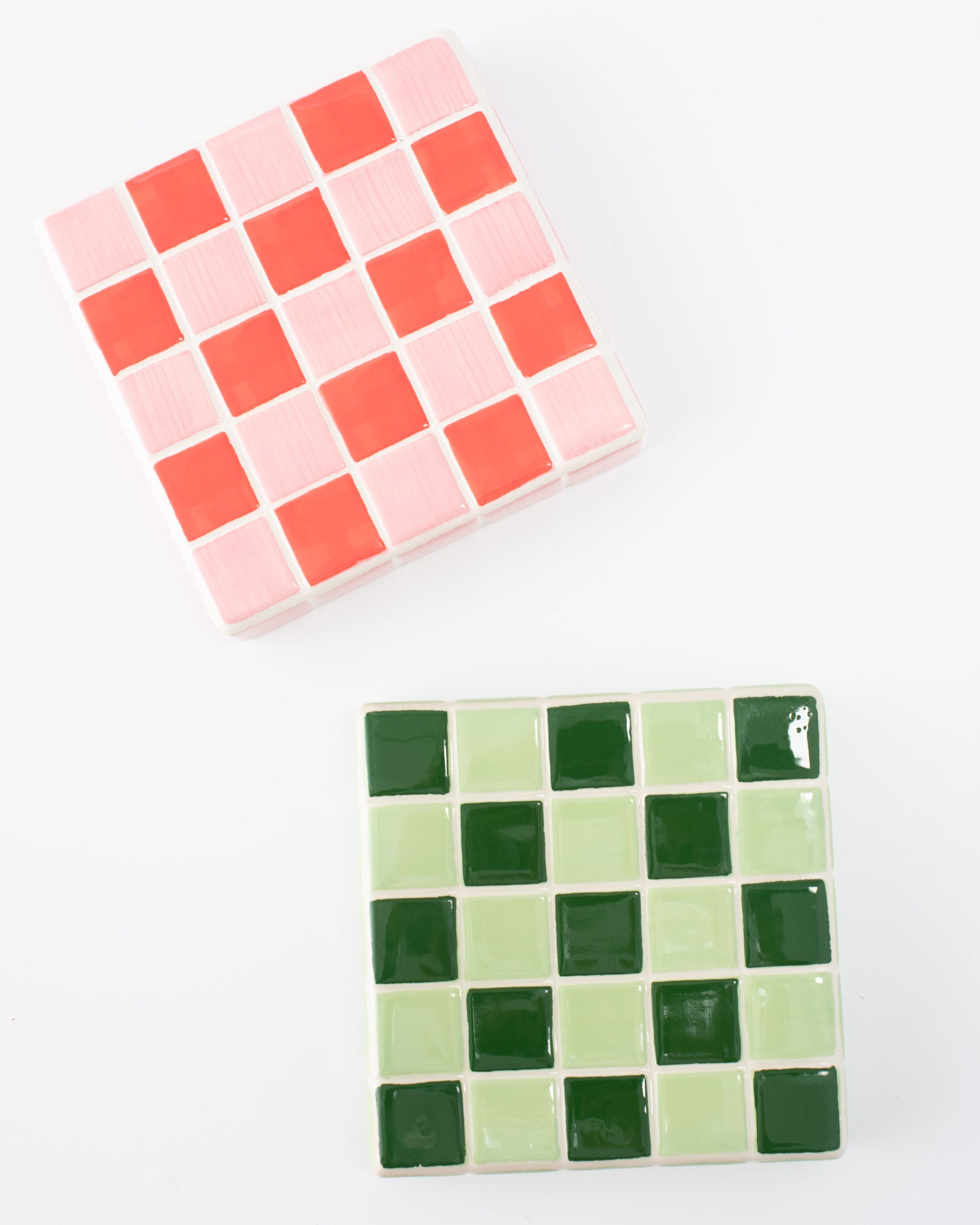 Check Stoneware Tile Trivet
