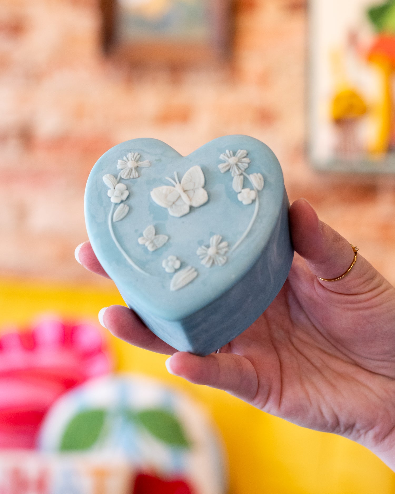 Vintage Soapstone Butterfly Box