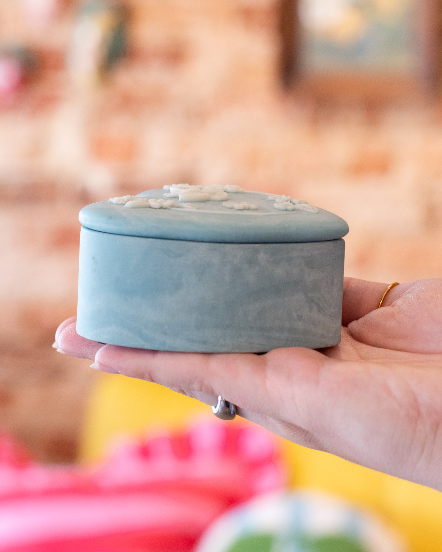 Vintage Soapstone Butterfly Box