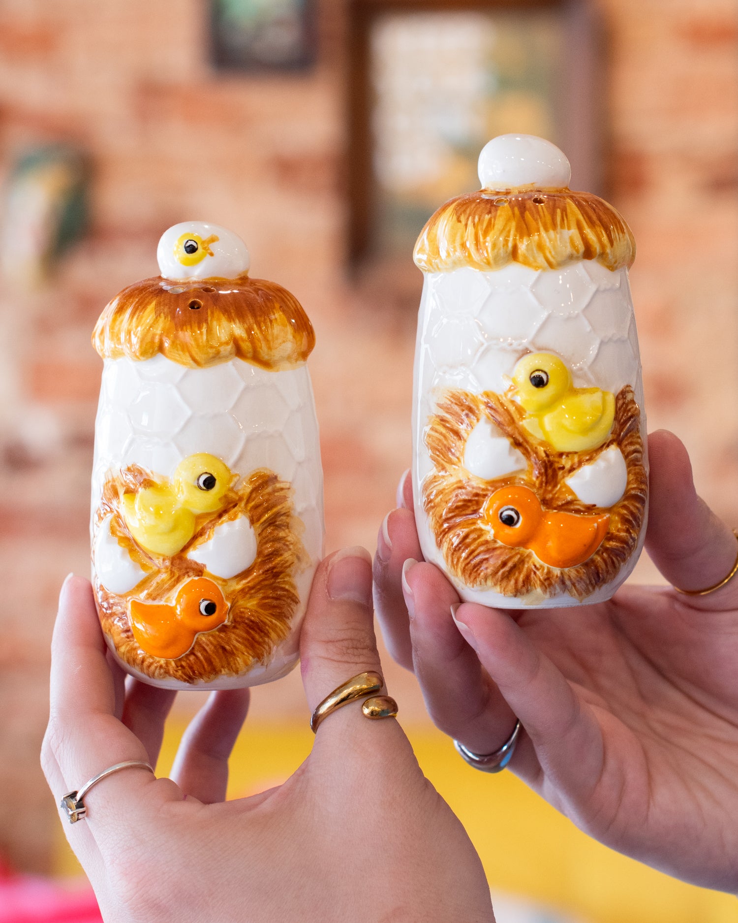 Vintage Hatching Chicks Salt Pepper Shakers