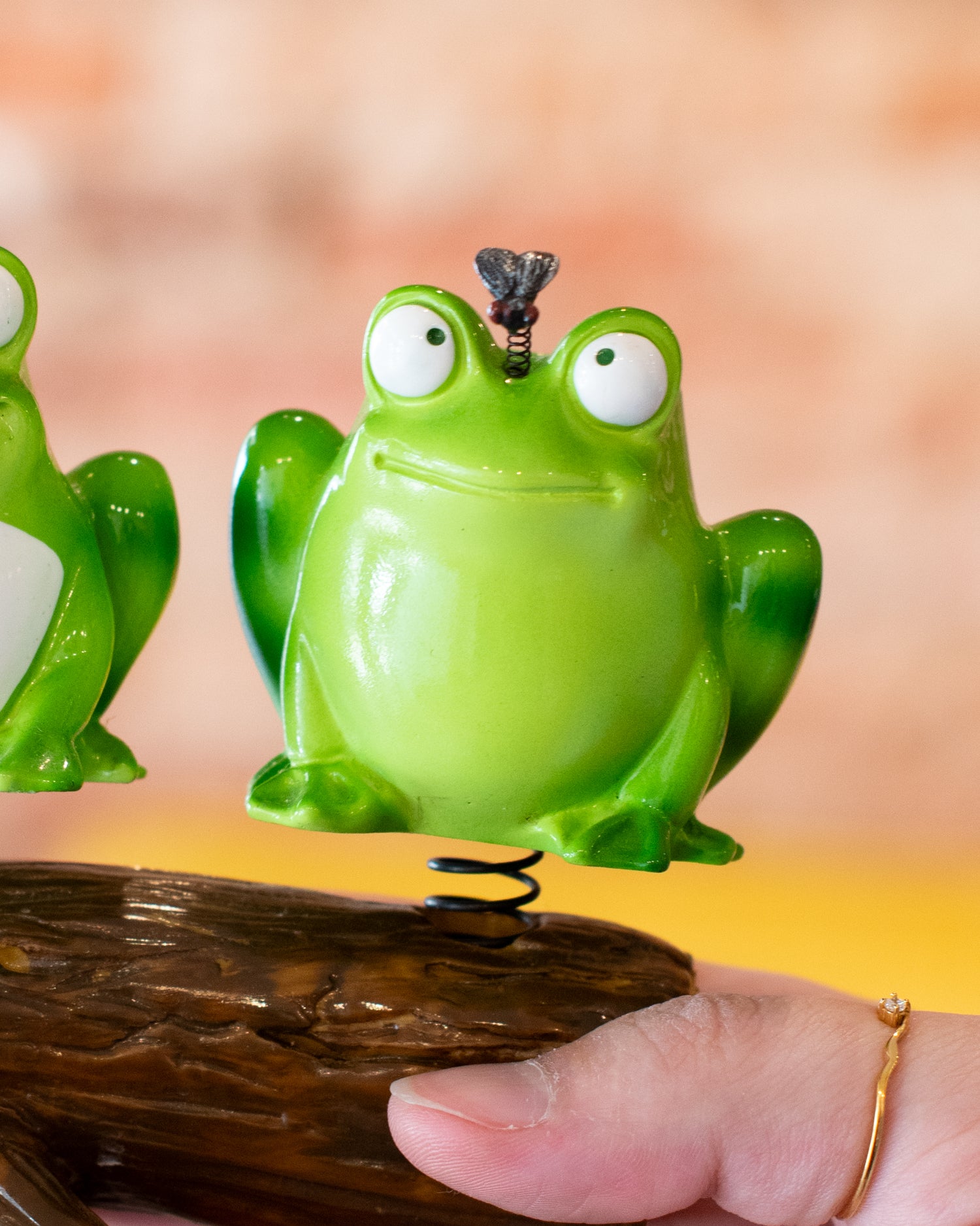 Vintage Frogs On a Log Candle Holder