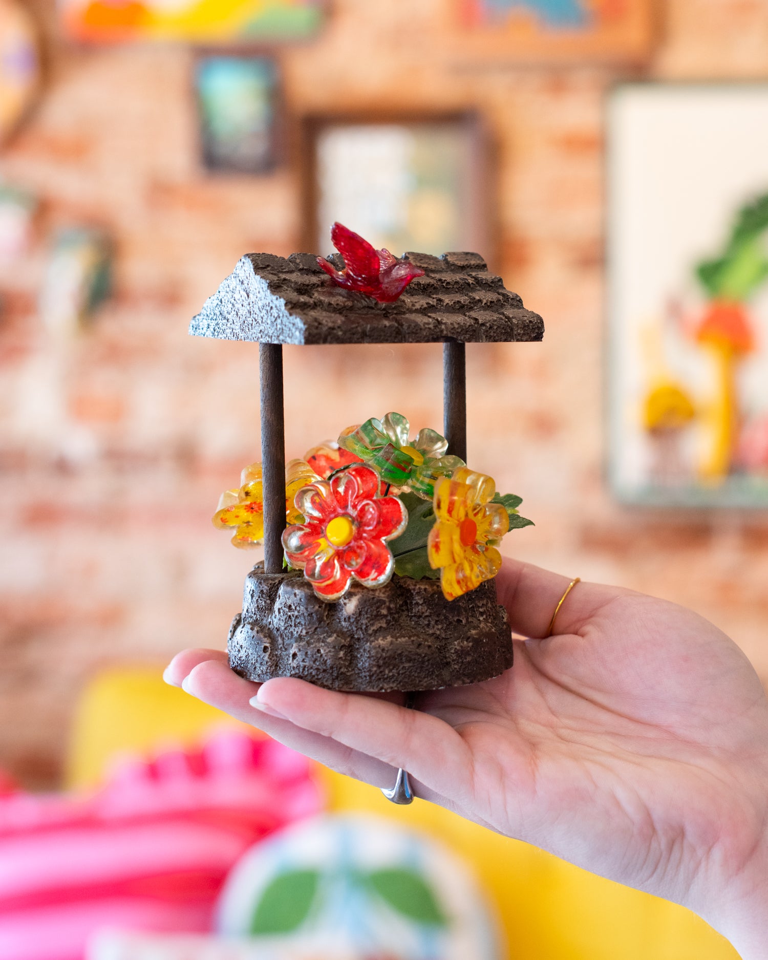 Vintage Lucite Flower Wishing Well