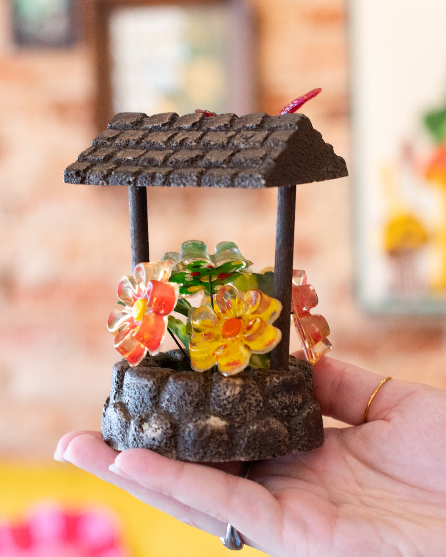 Vintage Lucite Flower Wishing Well