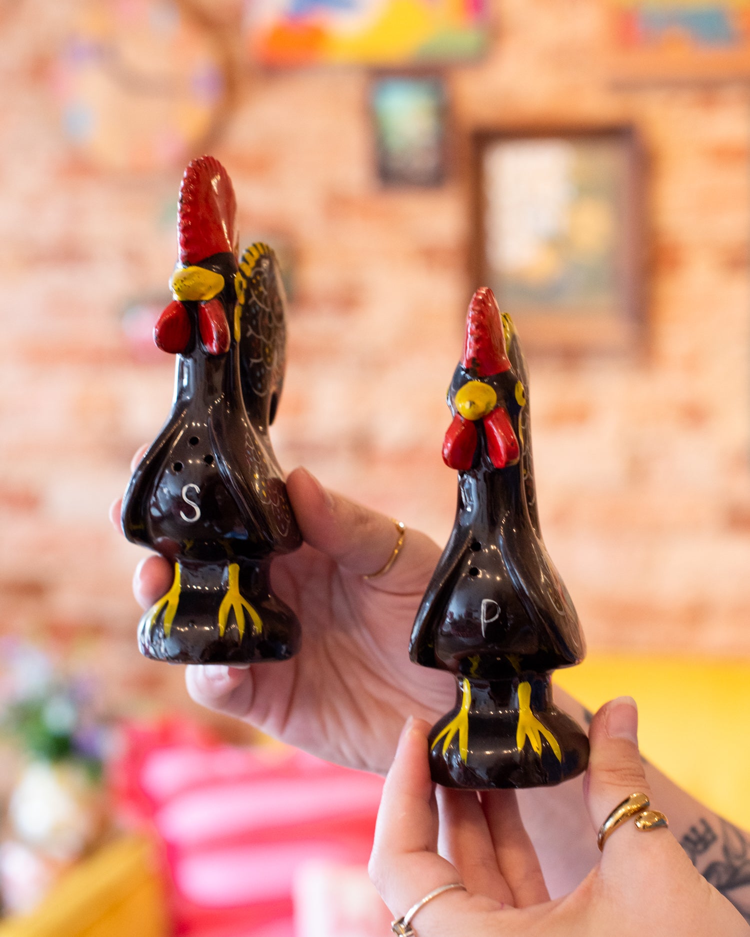 Vintage Japan Rooster Salt Pepper Set