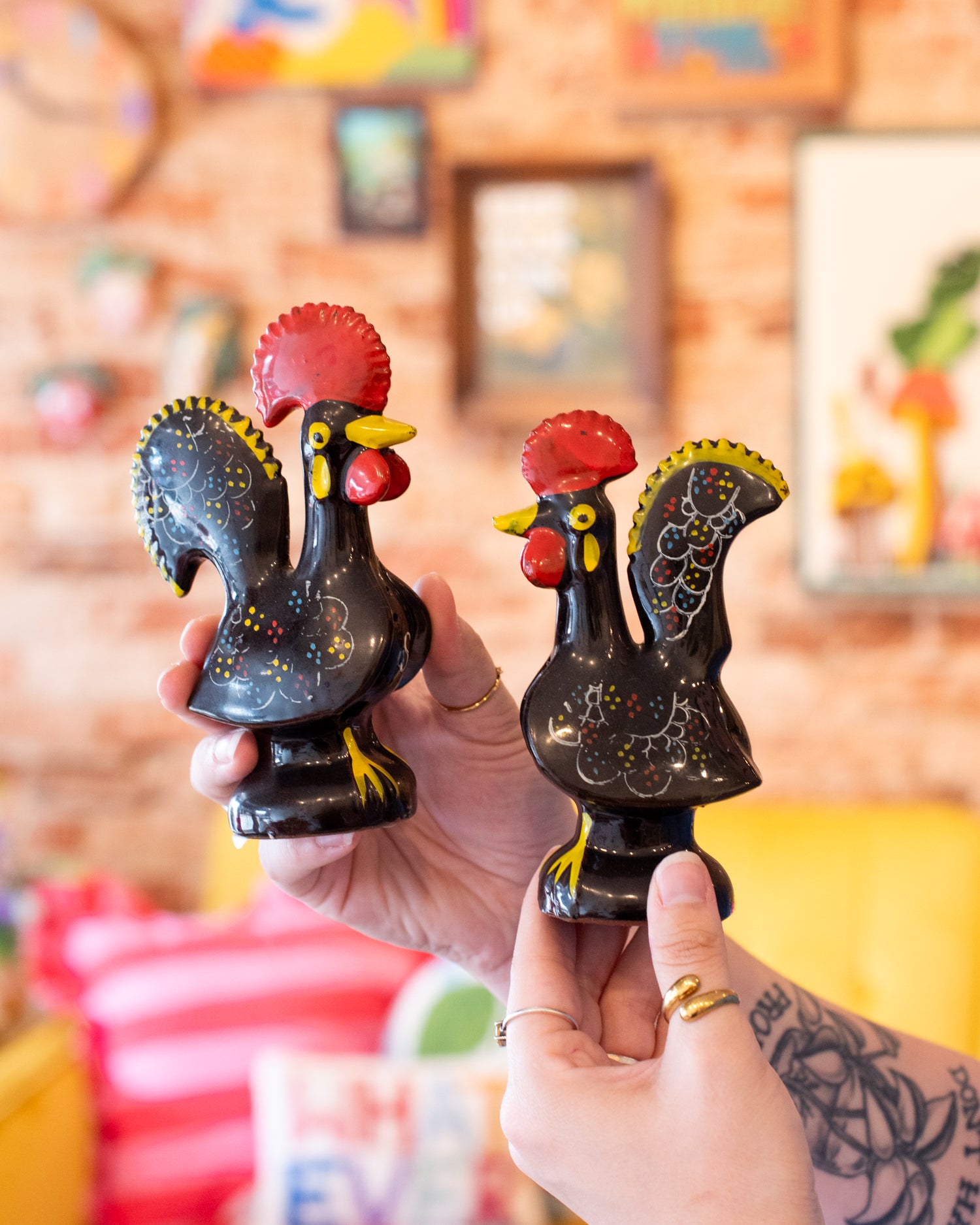 Vintage Japan Rooster Salt Pepper Set