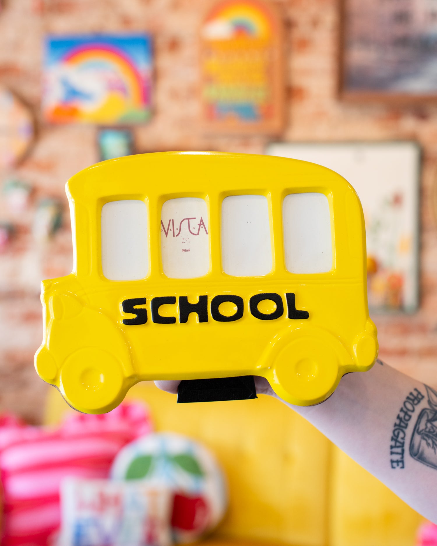 Vintage School Bus Picture Frame