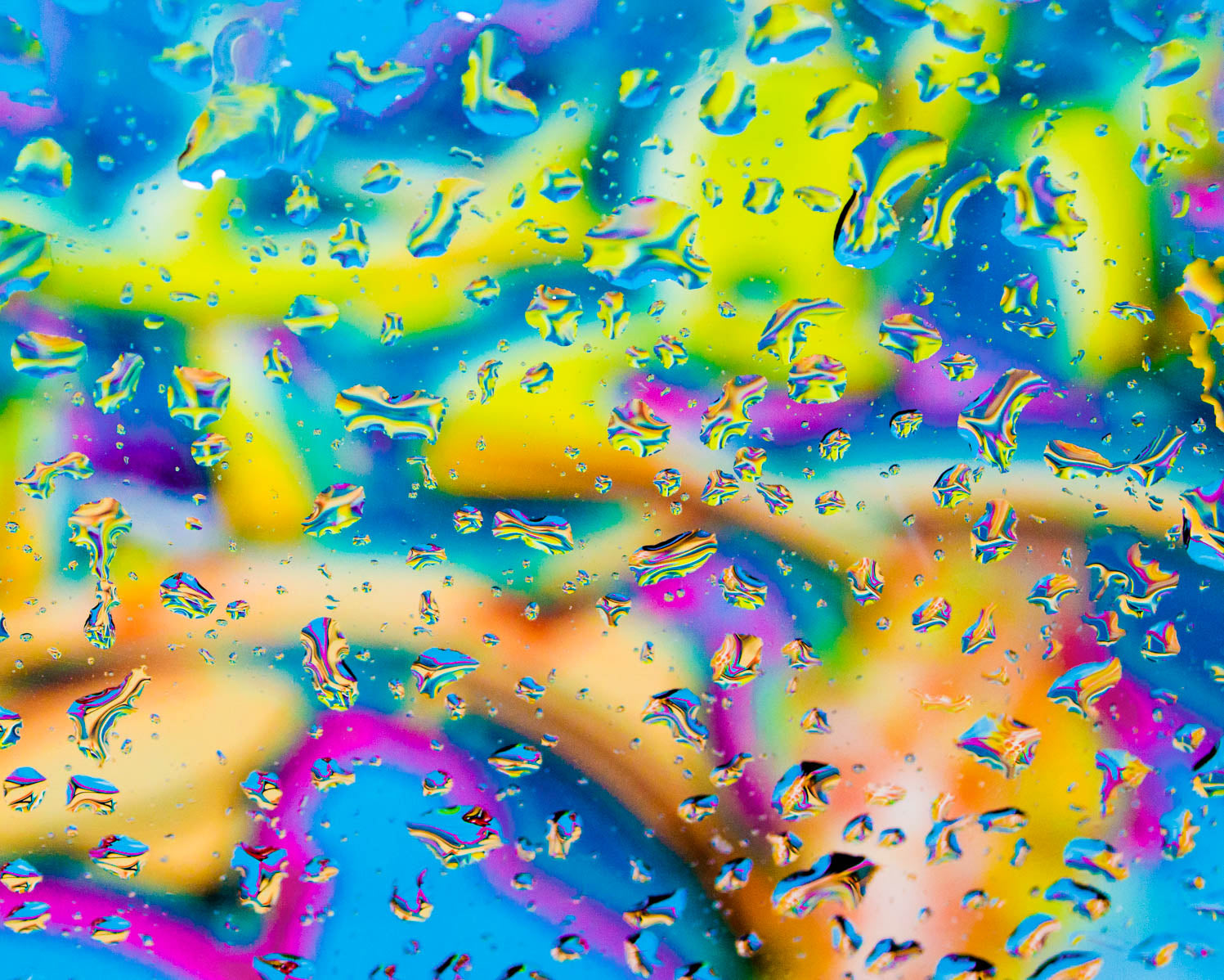 Neon Rain Print