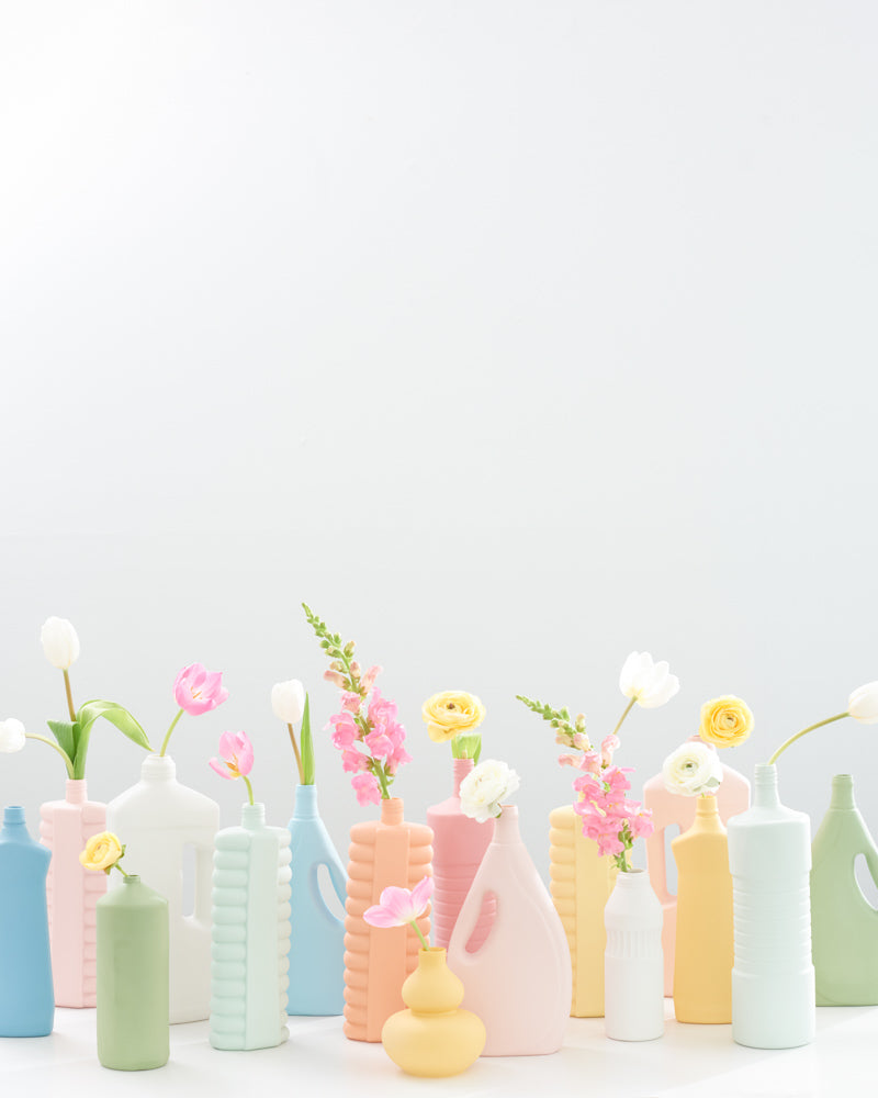 Colorful vases for modern eclectic home decor. 