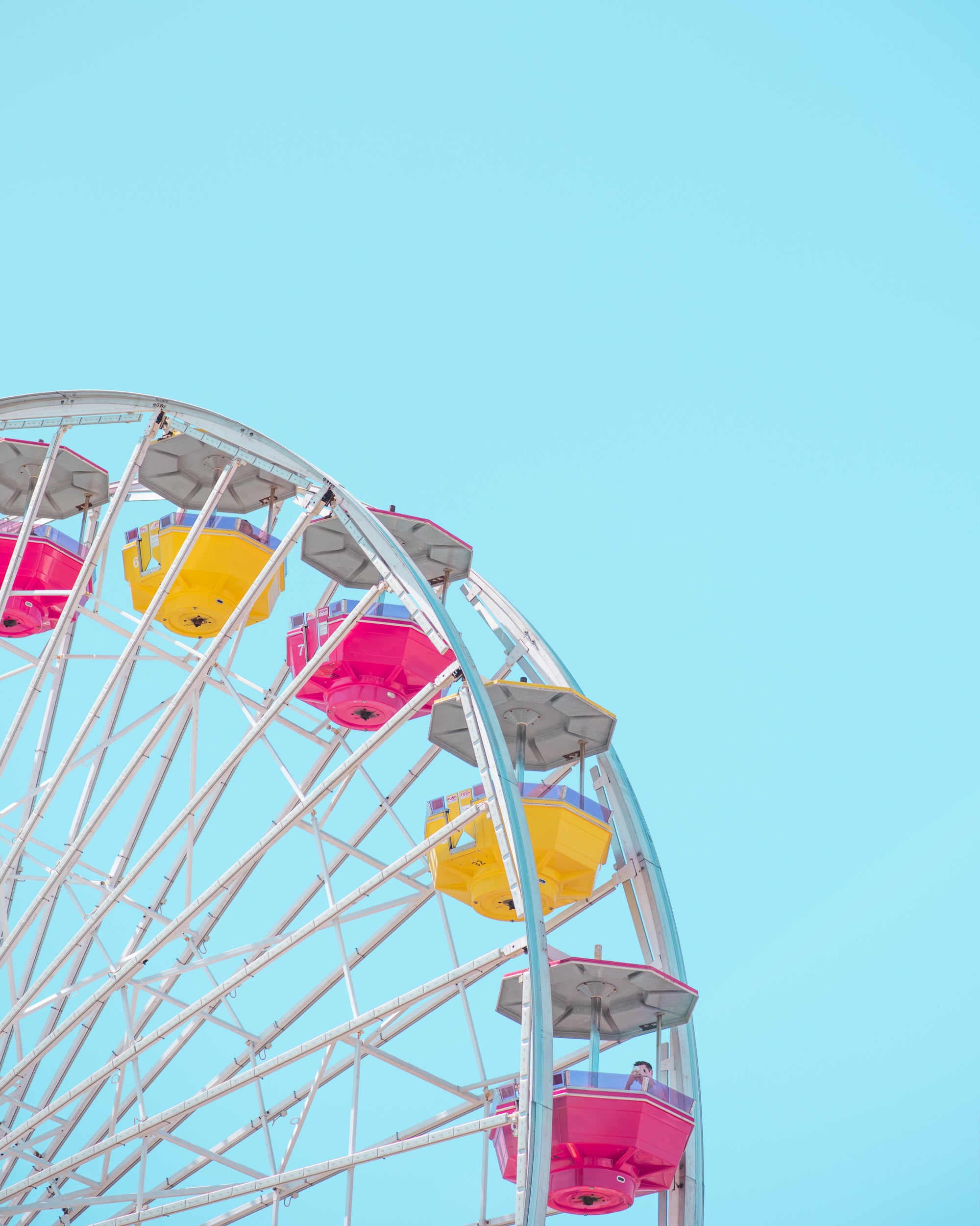 Fair ferris wheel bright colorful photography print for wall art