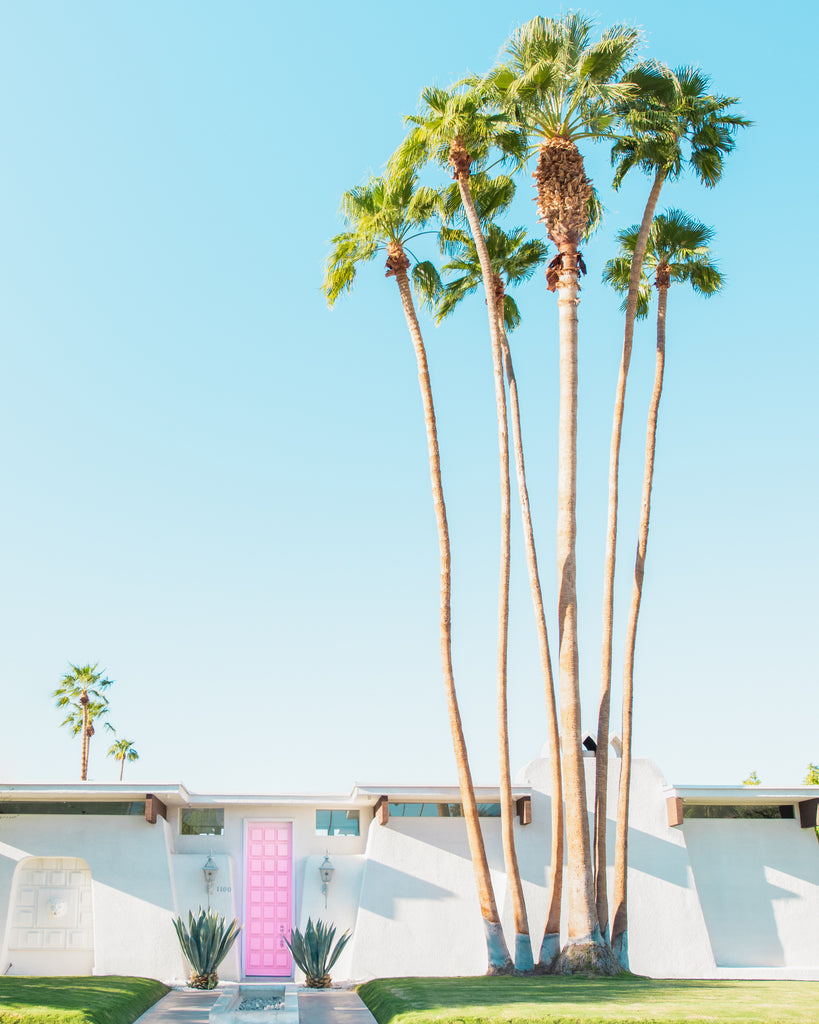Colorful west coast palm springs home photography print. Wall art