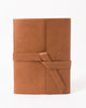 leather journal with leather strap rainbow stitch 