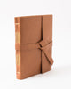 leather journal with leather strap rainbow stitch 