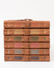 leather journal with leather strap rainbow stitch 