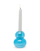 modern bubble glass taper candle holder blue teal