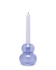 modern bubble glass taper candle holder pastel lilac purple