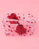 clear plastic square cosmetic bags with printed heart illustration