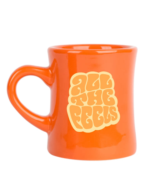 Orange diner mug retro design. Gift home decor cute. All the feels 