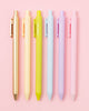 pastel and gold retractable pen set with funny sayings and quotes