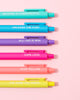 bright rainbow colored retractable pen set with funny sayings and quotes