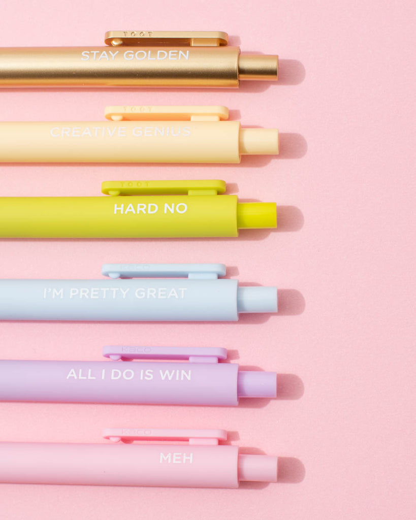 Lemons Jotter Kit, Clear Pen Kit, Jotter Pens, Colorful Pens, Lemon Zipper  Pouch 