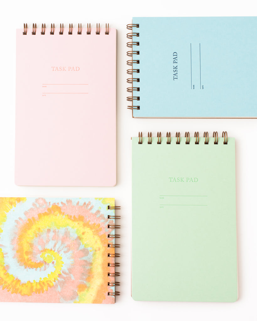 pastel spiral bound task pad notebooks tiedye