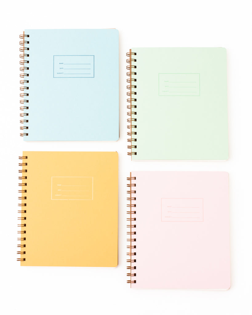 pastel colorful notebooks spiral bound