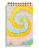 pastel spiral bound task pad notebooks with tie dye design