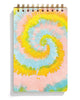 pastel spiral bound task pad notebooks with tie dye design