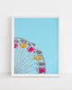 Fair ferris wheel bright colorful photography print for wall art
