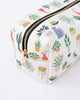 Cosmetic pouch with cat and plant print