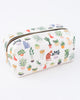 Cosmetic pouch with cat and plant print
