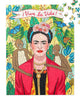 frida kahlo illustrated puzzle with tropical design viva la vida text