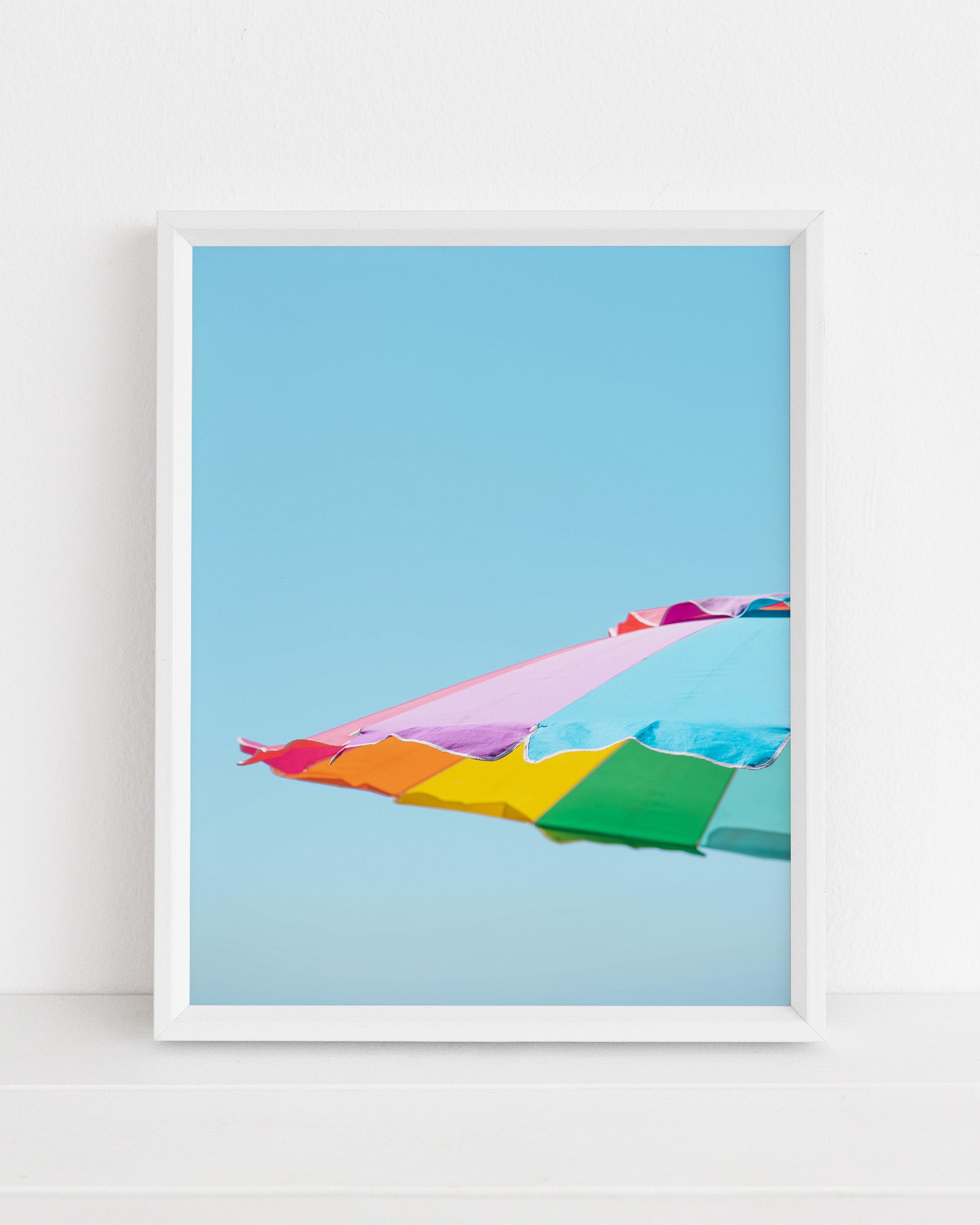 rainbow beach umbrella photography print