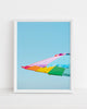 rainbow beach umbrella photography print