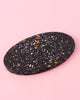 Handmade terrazzo tray coaster. Black with rainbow flecks