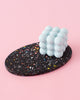 Handmade terrazzo tray coaster. Black with rainbow flecks