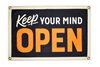 Keep your mind open felt camp flag wall hanging